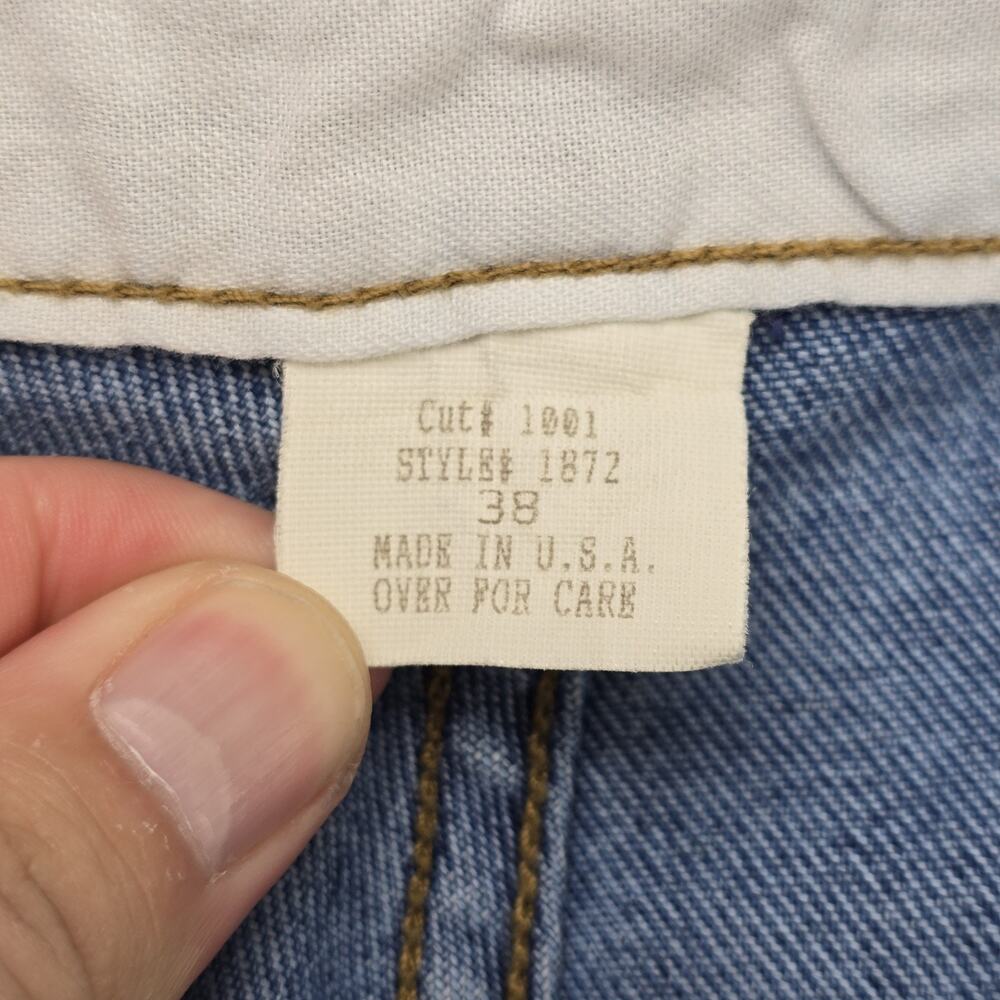 Vintage Hombre Denim Shorts 38 (Fits 42x15) Blue Y2K Skater Chicano Ben Davis - Picture 4 of 13